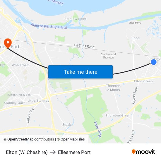 Elton (W. Cheshire) to Ellesmere Port map