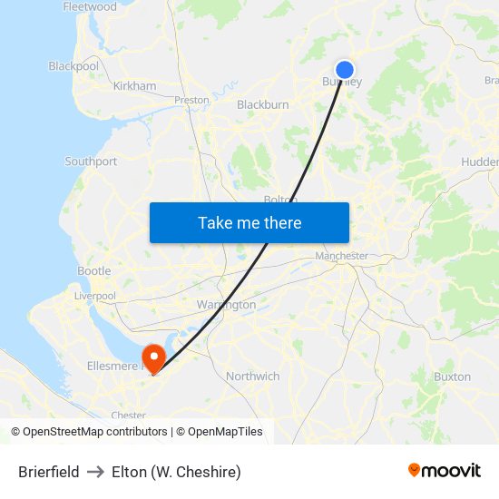 Brierfield to Elton (W. Cheshire) map