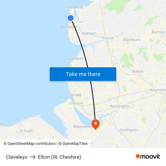 Cleveleys to Elton (W. Cheshire) map