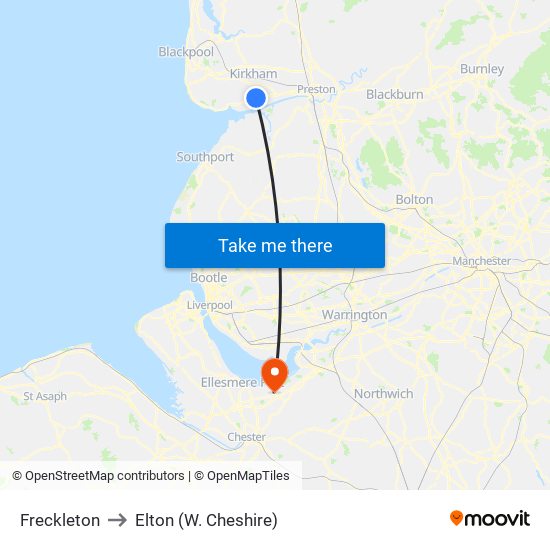 Freckleton to Elton (W. Cheshire) map