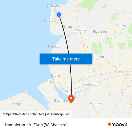 Hambleton to Elton (W. Cheshire) map