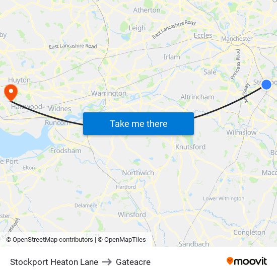 Stockport Heaton Lane to Gateacre map