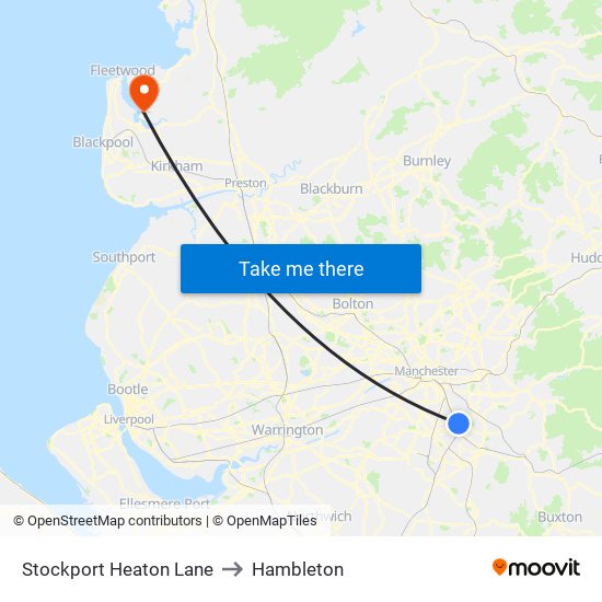 Stockport Heaton Lane to Hambleton map