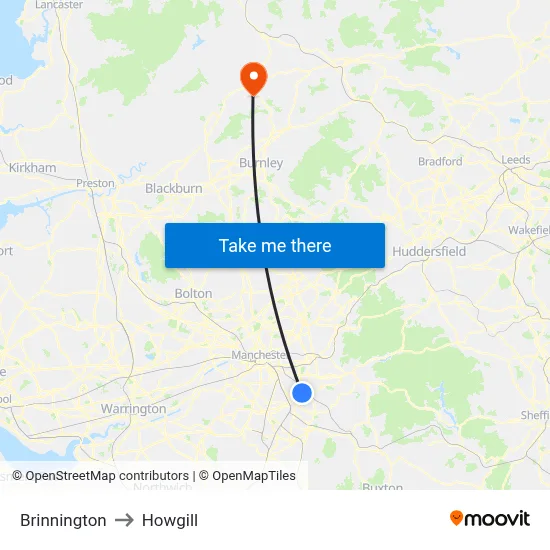 Brinnington to Howgill map