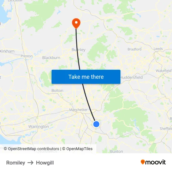 Romiley to Howgill map