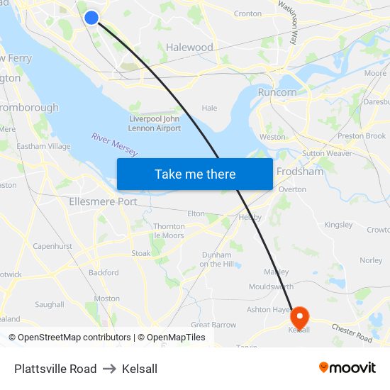 Plattsville Road to Kelsall map