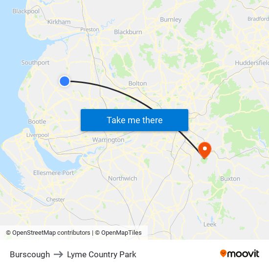 Burscough to Lyme Country Park map