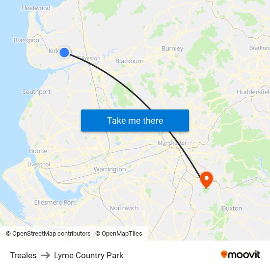 Treales to Lyme Country Park map