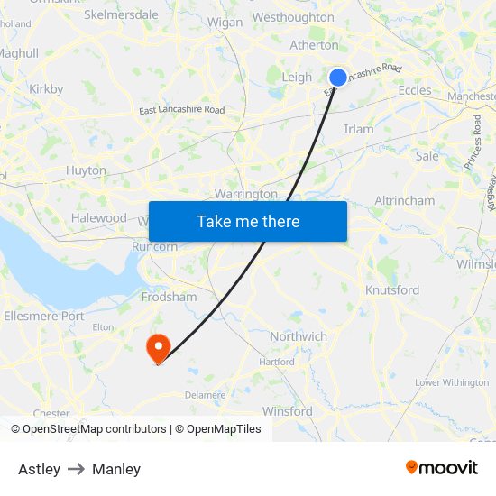 Astley to Manley map