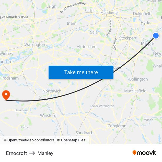 Ernocroft to Manley map