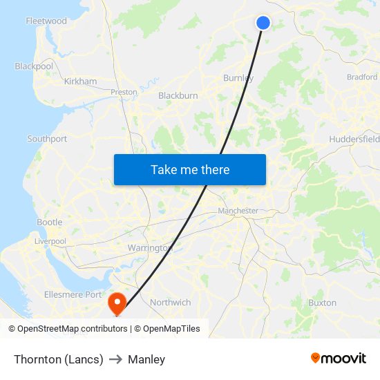 Thornton (Lancs) to Manley map