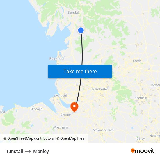 Tunstall to Manley map