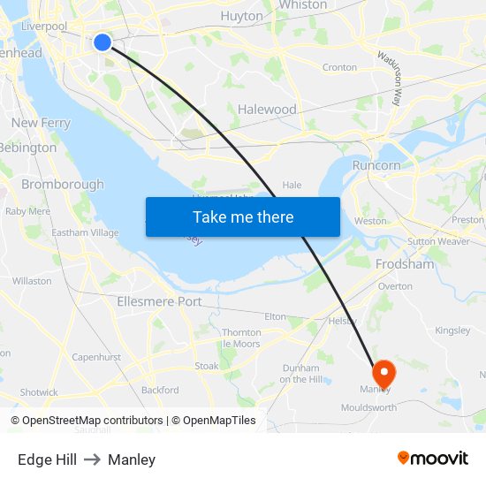 Edge Hill to Manley map