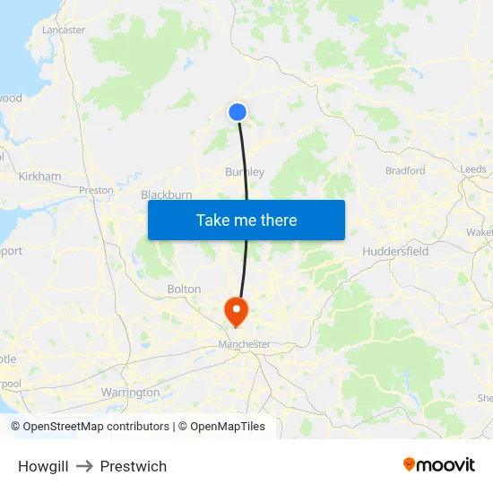 Howgill to Prestwich map