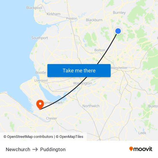 Newchurch to Puddington map