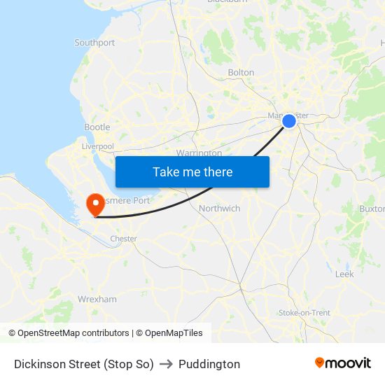 Dickinson Street (Stop So) to Puddington map