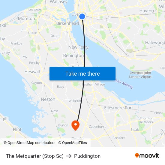 The Metquarter (Stop Sc) to Puddington map