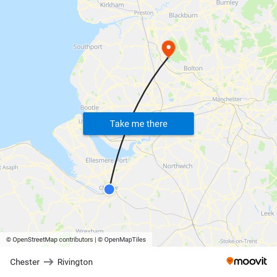 Chester to Rivington map