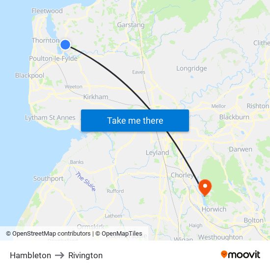 Hambleton to Rivington map