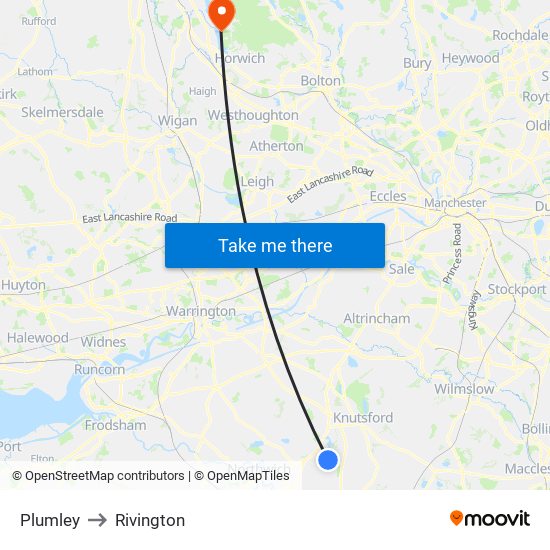 Plumley to Rivington map