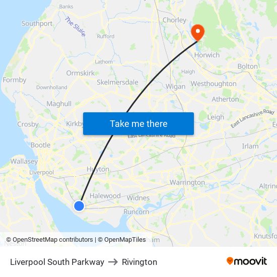 Liverpool South Parkway to Rivington map