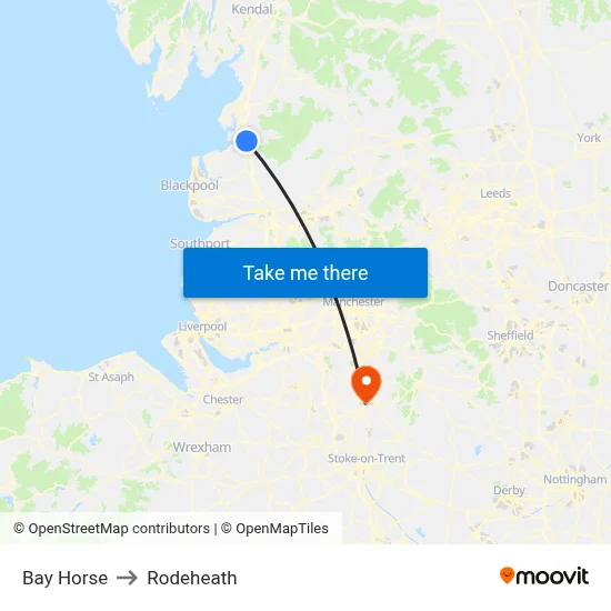 Bay Horse to Rodeheath map