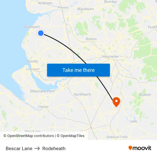 Bescar Lane to Rodeheath map