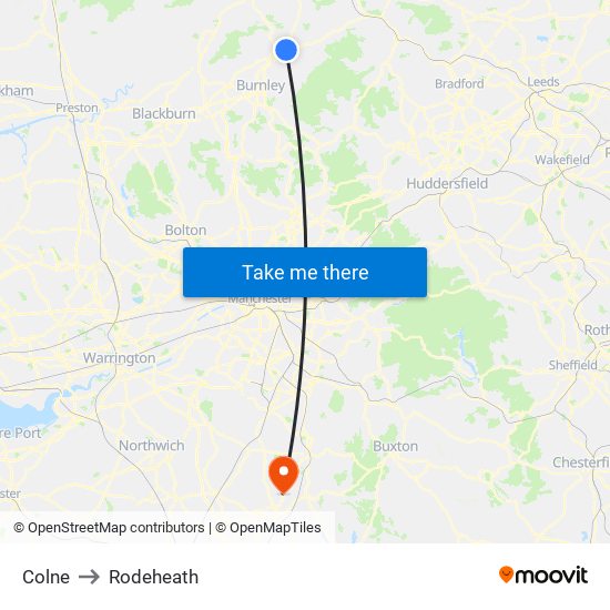 Colne to Rodeheath map