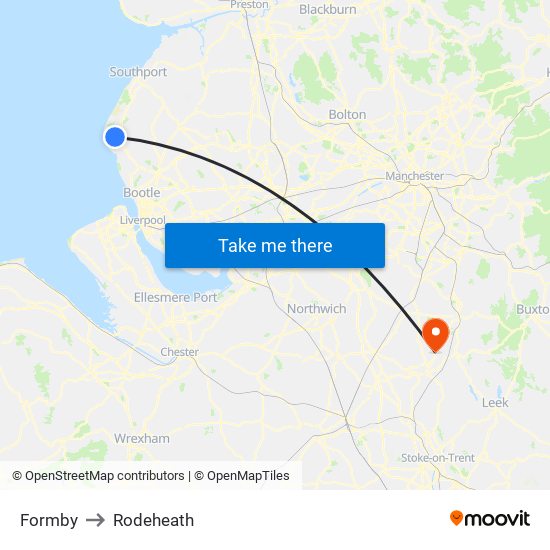 Formby to Rodeheath map