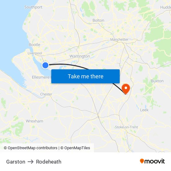 Garston to Rodeheath map