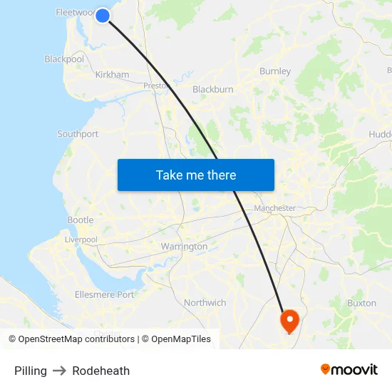 Pilling to Rodeheath map