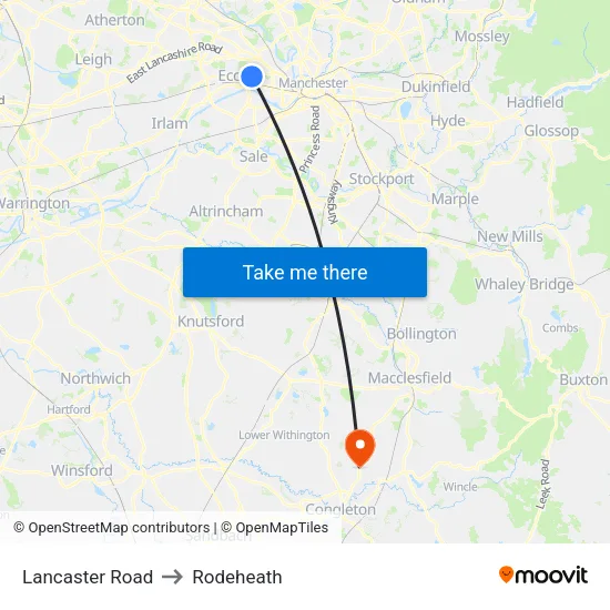 Lancaster Road to Rodeheath map
