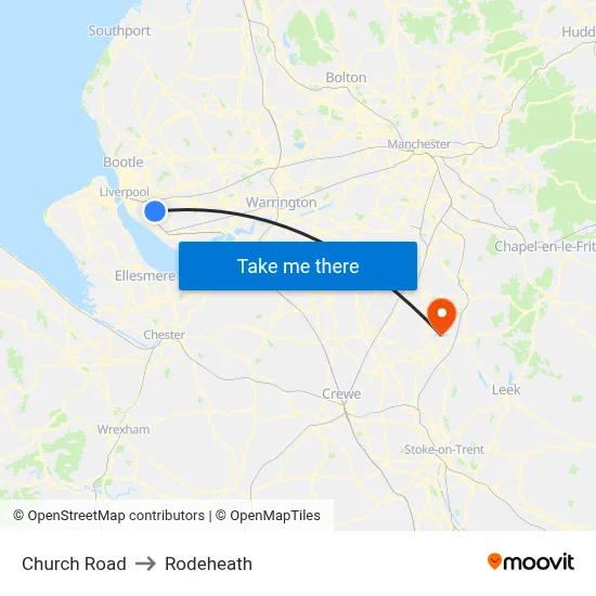 Church Road to Rodeheath map