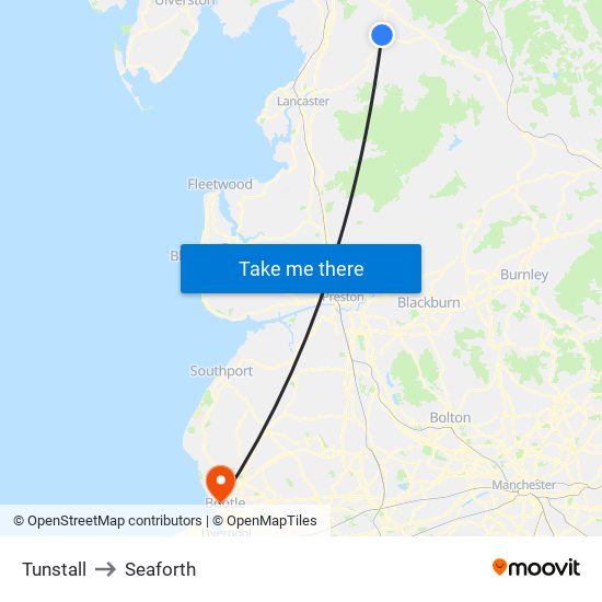 Tunstall to Seaforth map