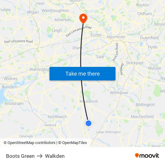 Boots Green to Walkden map