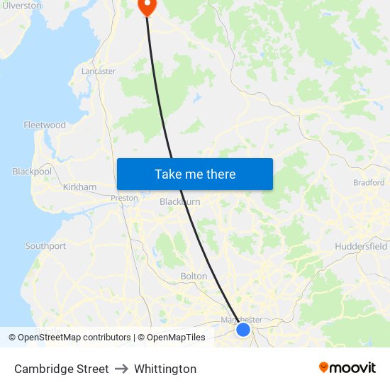 Cambridge Street to Whittington map