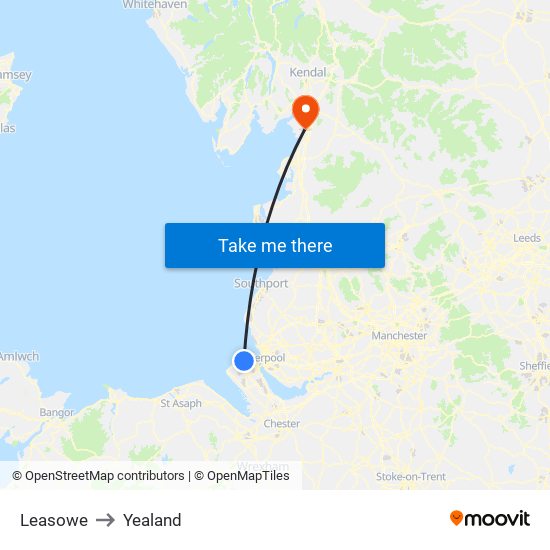 Leasowe to Yealand map