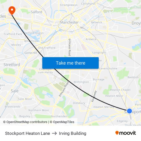 Stockport Heaton Lane to Irving Building map