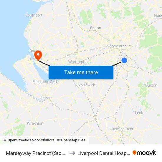 Merseyway Precinct (Stop D) to Liverpool Dental Hospital map