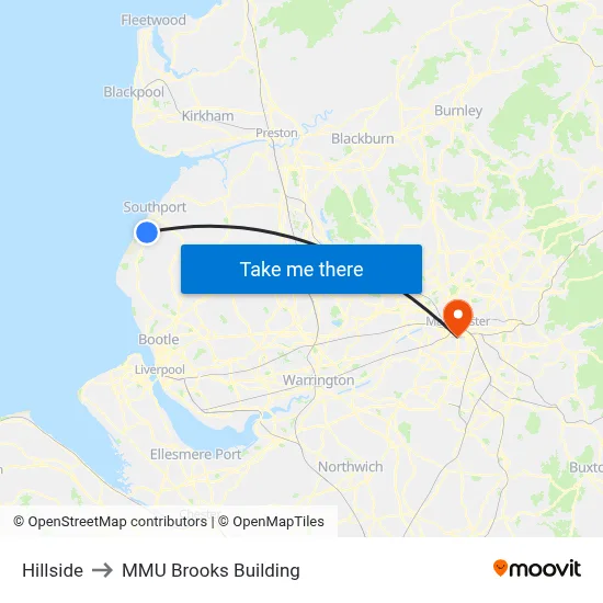 Hillside to MMU Brooks Building map