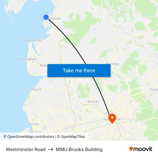 Westminster Road to MMU Brooks Building map