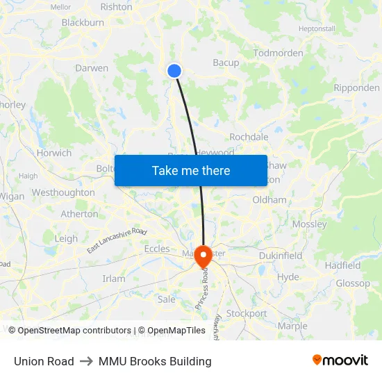 Union Road to MMU Brooks Building map