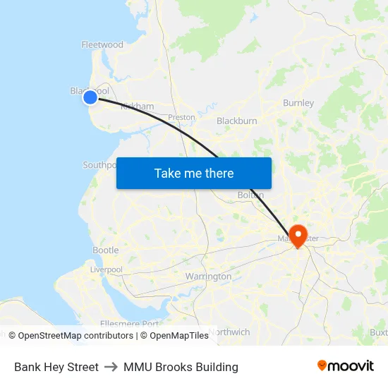 Bank Hey Street to MMU Brooks Building map