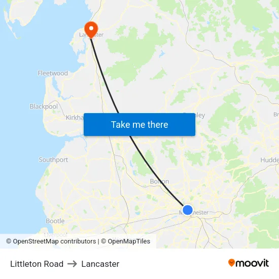 Littleton Road to Lancaster map