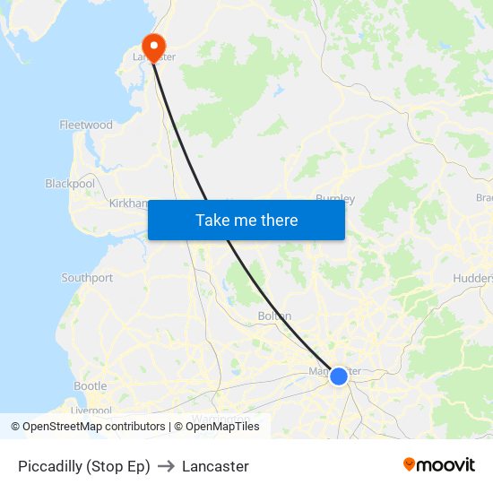 Piccadilly (Stop Ep) to Lancaster map