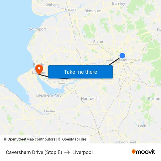 Lidl Harpurhey to Liverpool map