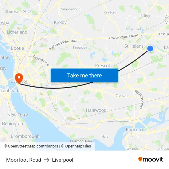 Moorfoot Road to Liverpool map