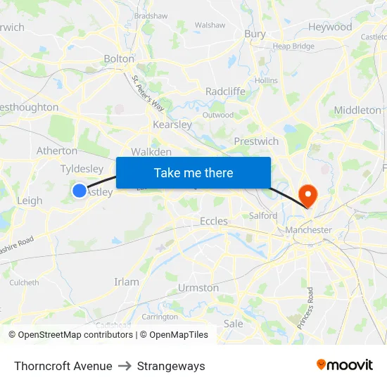 Thorncroft Avenue to Strangeways map