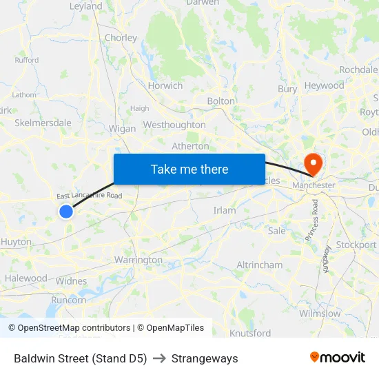 Baldwin Street to Strangeways map