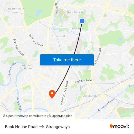 Bank House Road to Strangeways map
